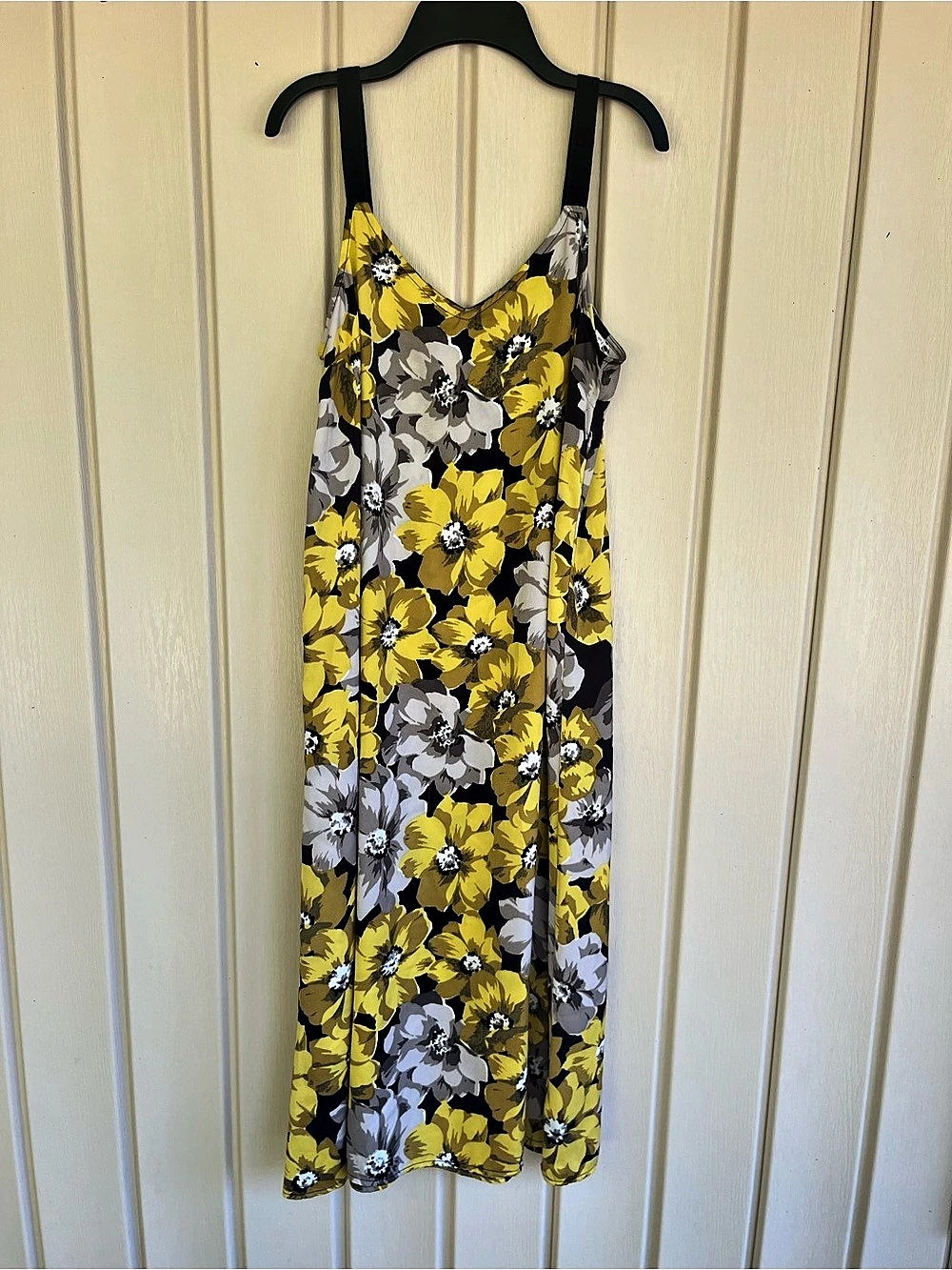 Who What Wear Floral Maxi Dress in Yellow & Gray Size Medium